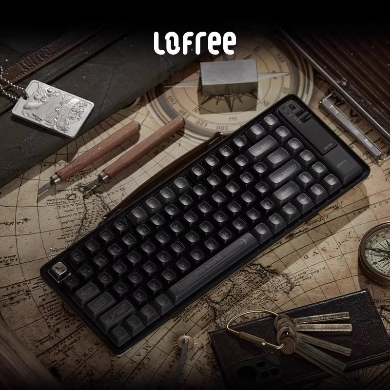 Lofree洛斐小浪时光版套装金属外框蓝牙机械键盘便携无线樱桃轴